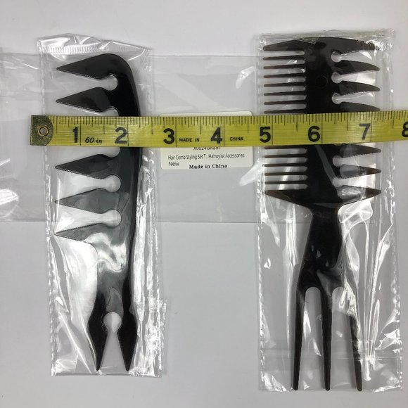 NEW - Hair Comb Styling Set -Tail Combs - Double Side Brushes Afro Pick - Picture 9 of 9
